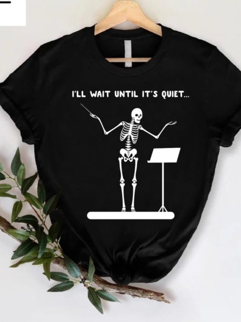 Funny Skeleton Band Director Shirt, Music Teacher Graphic Tee